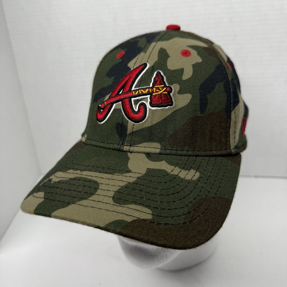 Atlanta Braves New Era 39Thirty Hat Small-Medium Green Camo MLB Stretch Fit